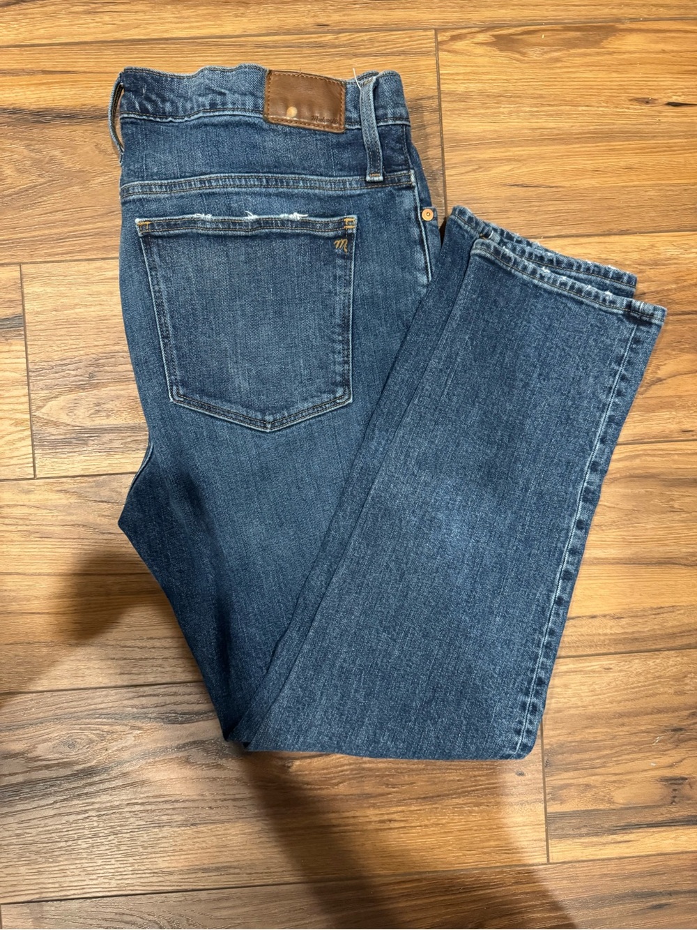 Madewell tomboy Straight-Leg Jeans in Dark Blue Wash